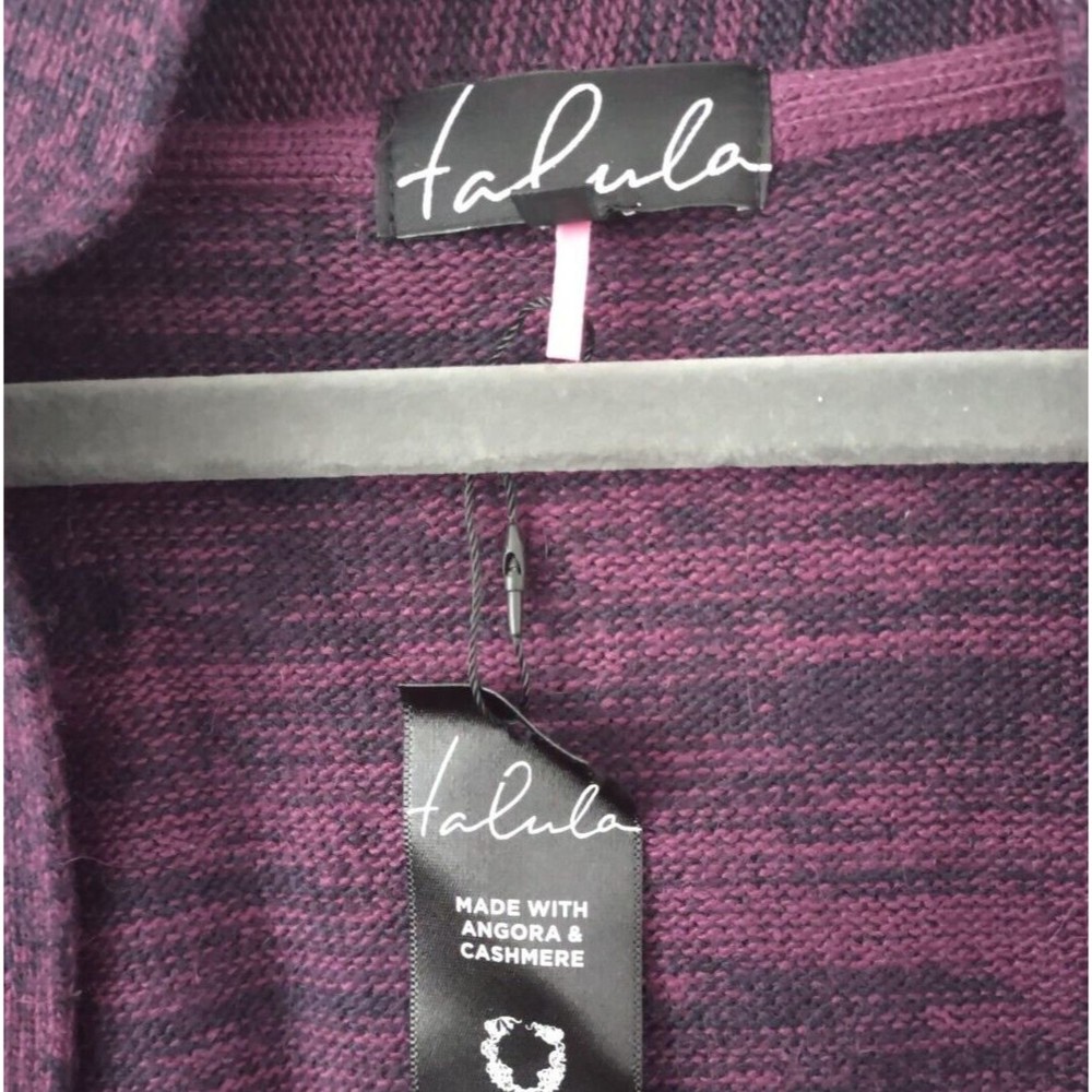 Talula Open Lenox Sweater Shrug Womens XS Purple Marled Knit Angora Cashmere - Picture 2 of 5